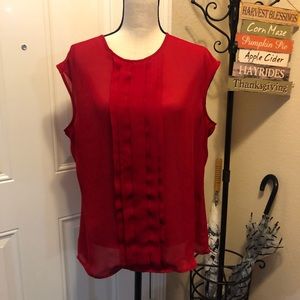 Worthington Red Sleeveless Top Polyester XL